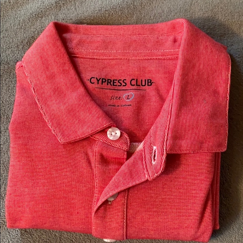 Men’s polo, red with white